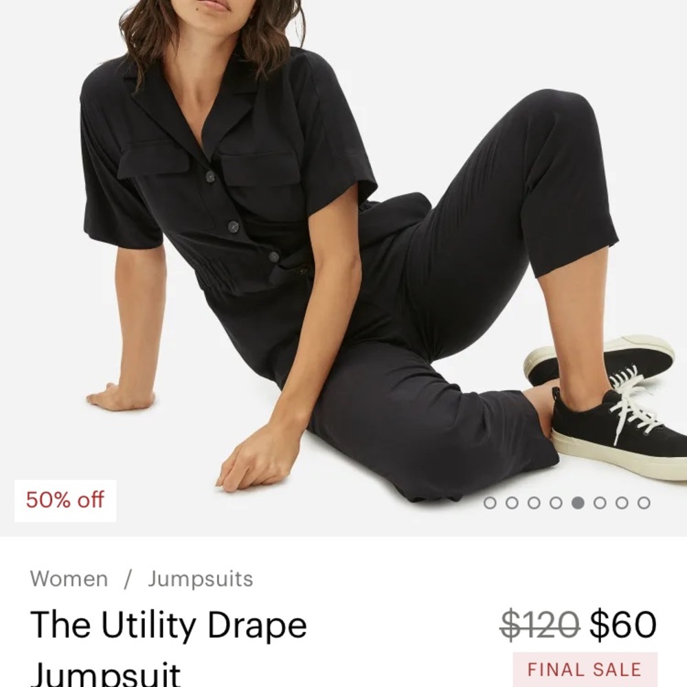 Everlane Utility Drape Jumpsuit Black